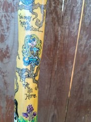 Walking staff. Alice and Wonderland themed, hand crafted, hand painted.