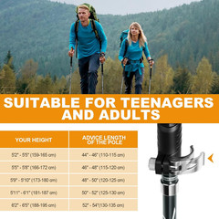 Hiking Poles – Aluminum Alloy 7075 Trekking Poles Collapsible with Telescopic,Li
