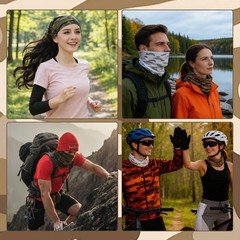 9 Pack Neck Gaiter Sun Protection Face Masks Breathable One Size, Camouflage