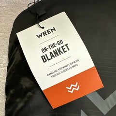 WREN ON-THE-GO Blanket Gray/Black In Color New In Plastic-Only Removed For Pics