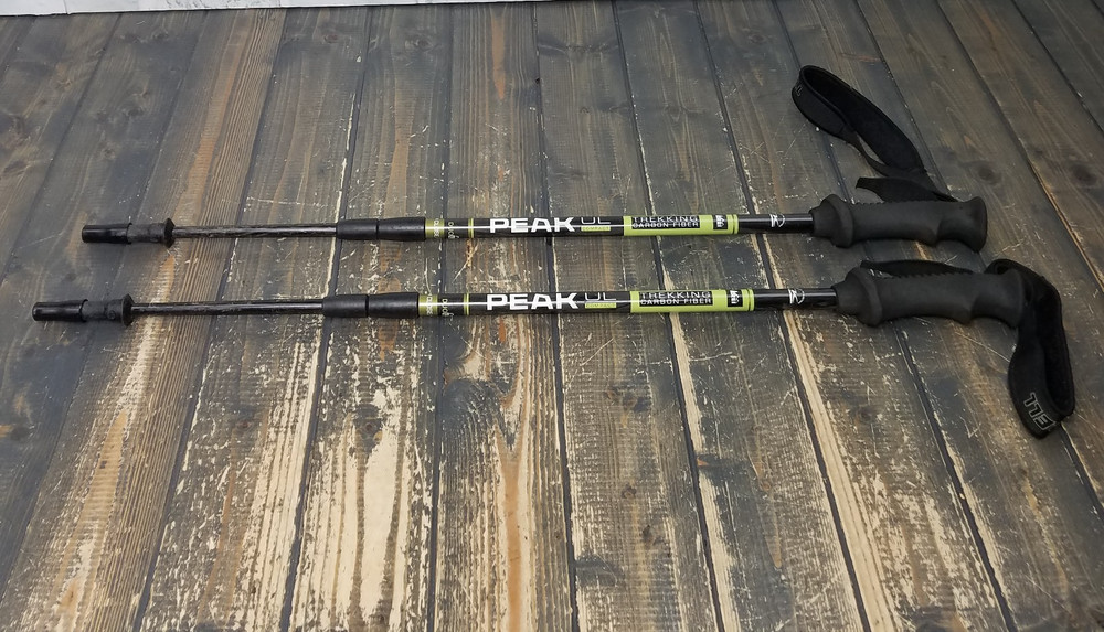 PAIR of REI Co-Op PEAK UL Compact Carbon Fiber 125cm Hiking Trekking Poles