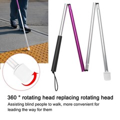 Folding Foldable Reflective Cane Crutch Portable Anti Shock Guide Walking Stick