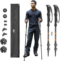 Cascade Mountain Tech Lightweight Aircraft-Grade Aluminum Trekking Poles with Ex