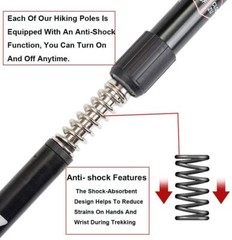 2X Trekking Poles Nordic Walking Hiking Sticks Adjustable Anti-shock Alpenstock