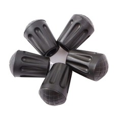 6Pcs Walking Crutch Tips Black Durable Anti Skid Covers for Hiking Stick Poles