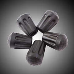 6Pcs Walking Crutch Tips Black Durable Anti Skid Covers for Hiking Stick Poles