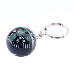 28mm Ball Keychain Liquid Filled Compass Camping Hiking Travel Outdoor JLIX