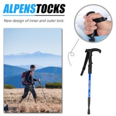 2X Trekking Poles Nordic Walking Hiking Sticks Adjustable Anti-shock Alpenstock