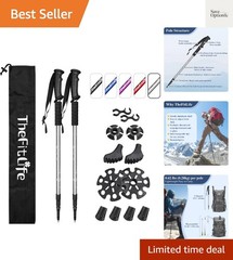 Ultralight Nordic Walking Trekking Poles – 2 Sticks with Anti-Shock & Quick Lock