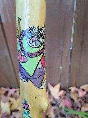 Walking staff. Alice and Wonderland themed, hand crafted, hand painted.