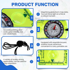 Multifunctional Waterproof Orienteering Compass Mini Portable Survival Compass f