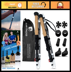 Collapsible Trekking Poles for Hiking – Ultra Lightweight Adjustable Hiking Stic