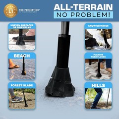 Lightweight Adjustable Walking Stick for Seniors – 1LB, All-Terrain Support
