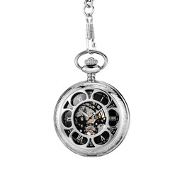 Retro Mechanical Pocket Watch Luminous Petals Textured Flip Cover
