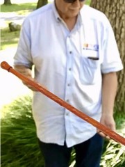 Carved Wood Walking Sticks – 47” w Safety Whistle