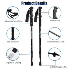 2x Trekking Poles Nordic Walking Hiking Sticks Anti-shock Adjustable Alpenstock