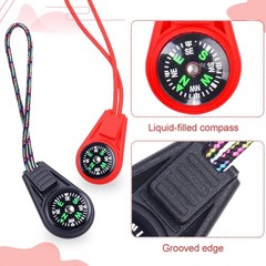 LongSLong Mini Compass for Kids Compasses Keychain，Button black,colorful