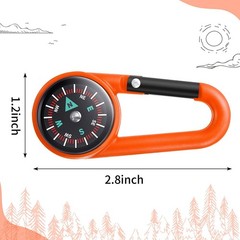 32 Pcs Compass Keychains for Kids – Adventure Camping Clips, Metal Buckle, Party