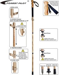 Natural Beech Wood Hiking Stick with Ergonomic Grip | Portable & Lightweight