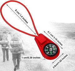 Multi-Color Mini Survival Compass Outdoor Camping Hiking Pocket Compass- 9 Pcs