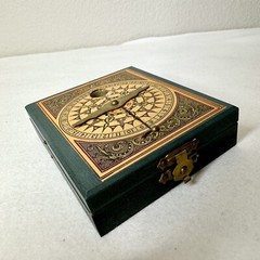 RARE Vintage Antique Solar Calendar Pocket Compass : Villa Alcor Made In Spain
