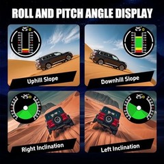 Car Inclinometer for Off-Road, GPS Speedometer MPH KMH with Compass, X60 Pro