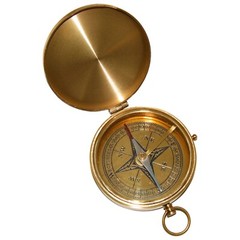 Large 4″ Brass Compass & Rosewood Storage Box, Fully Functional, Nautical Pirate