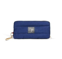 Padded 11.3 oz Cotton Canvas Sunglasses Case – Soft Knit Lining, Rose Gold Navy
