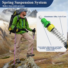 1 Pair Trekking Walking Hiking Sticks Anti-shock Adjustable Alpenstock Poles