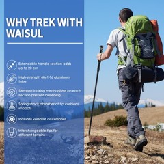 Tactical Survival Hiking Stick – Retractable Walking Staff with Multitool | S…