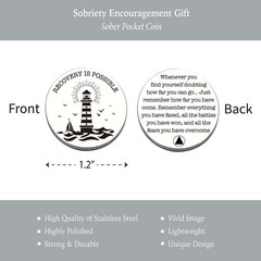Inspirational Sobriety Gifts for Men – Pocket Compass & Token, Recovery Gift for