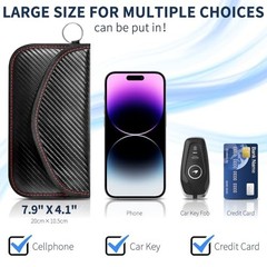 1 Pack Faraday Pouch Bag for Phone and Car Keys, RFID Signal Blocking Holder,