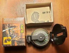 Vtg World Famous Engineers Lensatic Compass No. 111 W/Orig Box AND Instr. Sheet