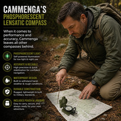 Cammenga 3HCS U.S. Military Lensatic Compass Waterproof Hiking Survival