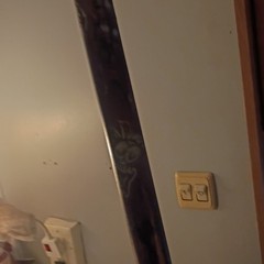 Handmade Wood Walking Stick with Number 2 Billiard Ball Handle, Painted Designs