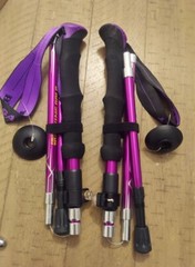 HUGSEE Trekking Poles Collapsible Hiking With Extended Down Grip