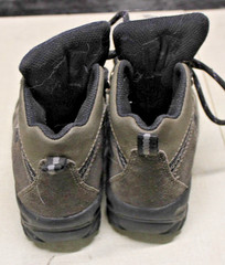 A Pair of black hiking boots with grey accents boy or girl size 9/1/2 kids size