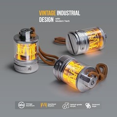 Vintage Aluminum Camping Lantern Light – Dimmable Warm Glow Lamp, Nature