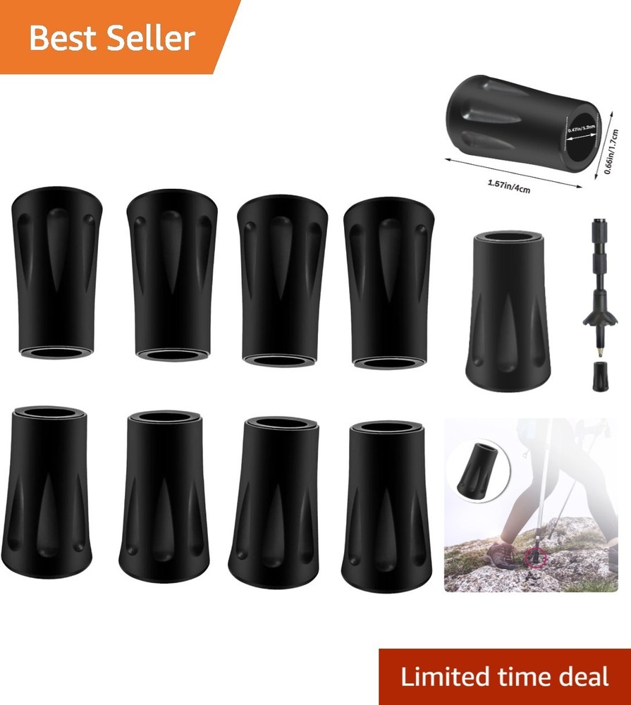 Replacement Rubber Tips for Trekking Poles – 8-Pack Fits 11mm Standard Poles
