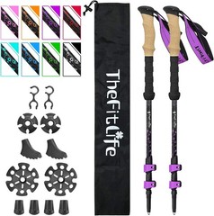 Carbon Fiber Trekking Poles – Collapsible & Telescopic Walking Sticks W/ Natural