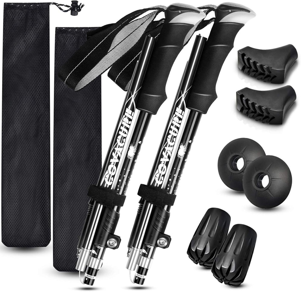Hiking Poles Nordic Walking Poles 110-130cm Foldable Adjustable Lightweight Unisex