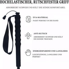 5-Section Carbon Fiber Trekking Poles, Lightweight and Durable 2-Pack, Foldable,