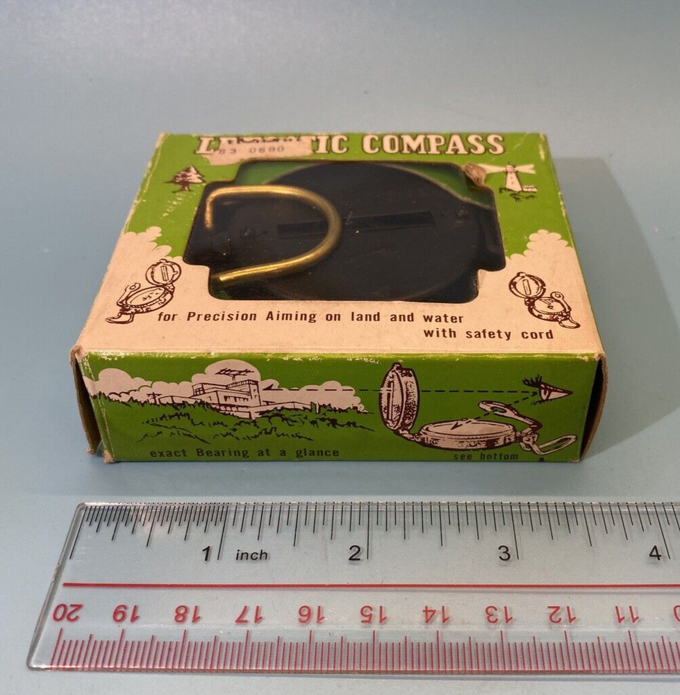 Lensatic Compass, Model 680 liquid filled for use on land/water unbranded Japan