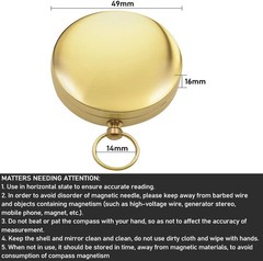 Camping Survival Compass for Hiking,Small Golden Pocket Compass for Kids,Glow in