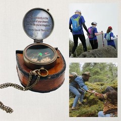 Brass Compass with “Go Confidently in the Direction of Your Dreams” Quote by Tho