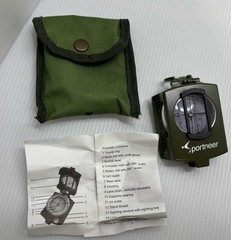 3″ Sportneer Military Lensatic Sighting Camping Compass Carrying Bag Waterproof