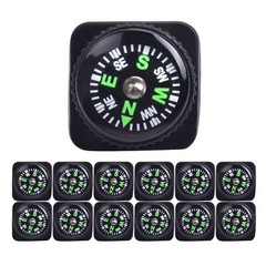 15Pk Hard Shell Liquid Filled Mini Button Compass for Outdoor Hiking Wrist Watch