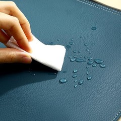 PU Leather A4 File Folder Zipper Document Holder Envelope Folder Case Haze Blue