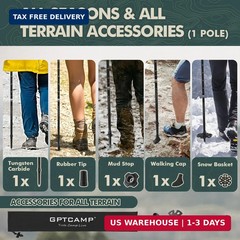 GPTCAMP Collapsible Hiking Sticks,Lightweight Folding Trekking Poles,Adjustable