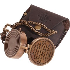 Engraved Brass Pocket Compass Religious Gift Baptism Confirmation Scout